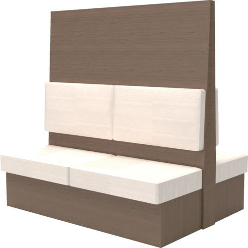 【取寄品】 ＴＲＵＳＣＯ ミーティングベンチダブル Ｈ１８００ＸＷ１５００ＸＤ１１５０木目タークブラウン 生地レザーホワイト MBW64DBLW 【送料都度見積】