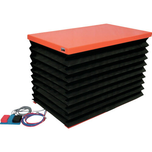 ＴＲＵＳＣＯ　テーブルリフト２５０ｋｇ　電動Ｂねじ式　ＤＣ４８Ｖ　７５０×１０５０　ジャバラ付き HDL-L25710VJ-D4
