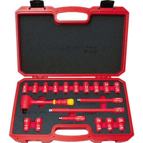ＴＲＵＳＣＯ 絶縁ソケットレンチセット（６角タイプ）差込角９．５ｍｍ TZSW3-19S