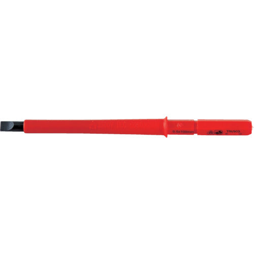 【取寄品】 ＴＲＵＳＣＯ 絶縁差替式ドライバー（マグネット入り） （－５．５Ｘ１００ｍｍ） TZDS-55 【送料都度見積】