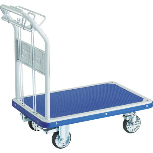 【取寄品】 ＴＲＵＳＣＯ プレス製台車 ドンキーカート 折畳 ９１５×６１５ ハンド式 ピン式４輪ストッパー付 制動ブレーキ付 301NJKHB4S 【送料都度見積】