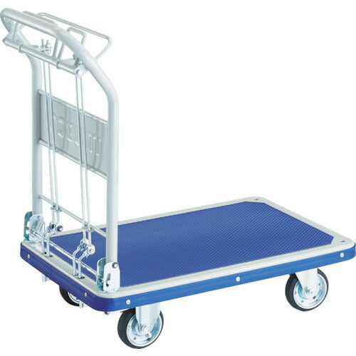 【取寄品】 ＴＲＵＳＣＯ プレス製台車 ドンキーカート 折畳 ９１５×６１５ ハンド式 ピン式２輪ストッパー付 制動ブレーキ付 301NKHBS 【送料都度見積】