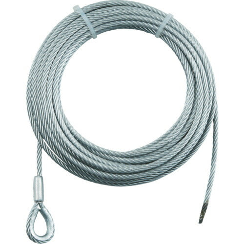 ＴＲＵＳＣＯ　手動ウインチ用ＳＵＳワイヤーΦ８×３０Ｍ用（シンブル入りロック） SUSWWS8-30