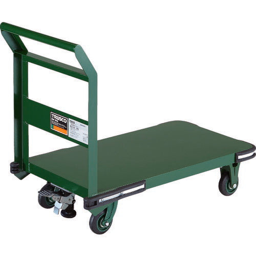 ＴＲＵＳＣＯ　鋼鉄製運搬車　８００Ｘ４５０　ハンドル側自在車　鋳物車輪　Ｌストッパー付 OH-3RSS