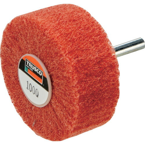 ＴＲＵＳＣＯ ナイロン軸付ホイール 外径１００×厚み２５×軸６ １０００＃（５個入） UFN-1025-1000