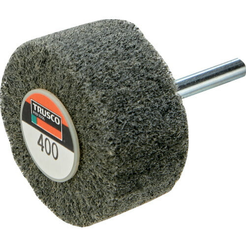 ＴＲＵＳＣＯ ナイロン軸付ホイール 外径６０×厚み２５×軸６ ４００＃ （５個入） UFN-625-400