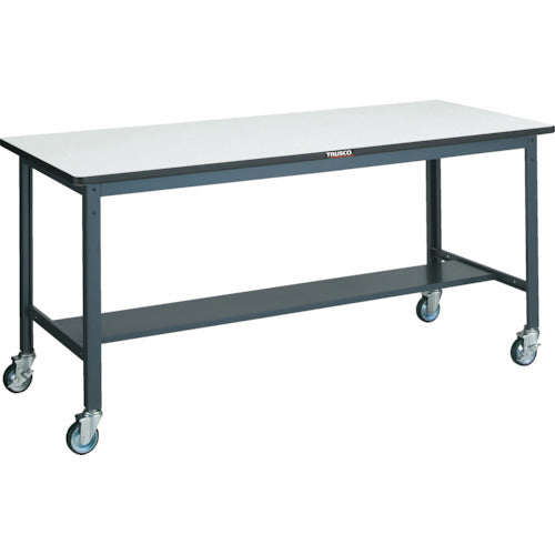 ＴＲＵＳＣＯ　中荷重作業台（２５０ｋｇ）ＡＥＷ型　９００Ｘ６００ＸＨ８４６　φ１００ウレタンキャスター付　ダークグレー色 AEWP-0960CU100
