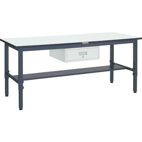 ＴＲＵＳＣＯ　軽荷重作業台高さ調節式（２５０ｋｇ）ＡＷＭ型　１８００Ｘ９００ＸＨ７００～９１０　１段引出付　ダークグレー色 AWMR-1890F1