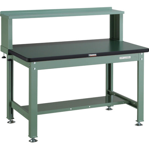 ＴＲＵＳＣＯ　中荷重作業台（２０００ｋｇ）ＤＷ型　１２００Ｘ７５０ＸＨ７４０　上棚付　グリーン色 RDW-1200YURB