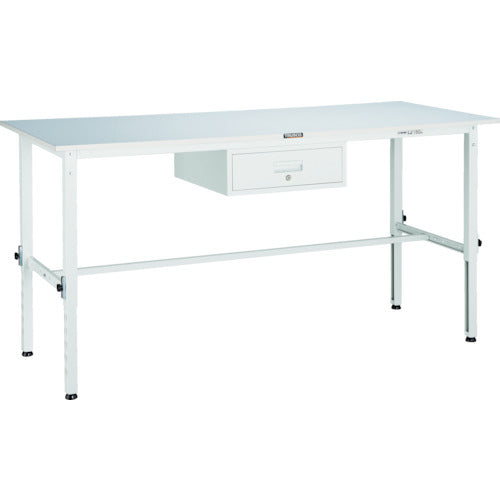 ＴＲＵＳＣＯ　軽荷重作業台高さ調節式（１５０ｋｇ）ＡＥＭ型　９００Ｘ６００ＸＨ６５０～９５０　１段引出付　ホワイト色 SAEM-0960F1 W