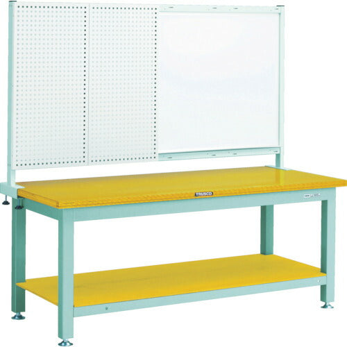 ＴＲＵＳＣＯ　重荷重作業台（３０００ｋｇ）ＴＷ型　１２００Ｘ７５０ＸＨ１７４０（全高）　前パネル付　グリーン色 STW-1200P1