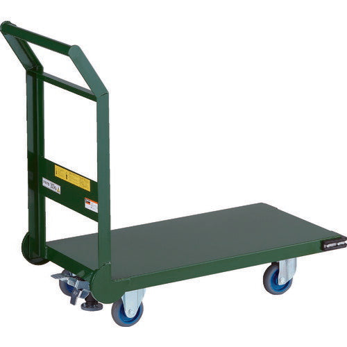 ＴＲＵＳＣＯ　鋼鉄製運搬車　８００Ｘ４５０　Φ１００エアキャスター　Ｌストッパー付 SH-3NACSS