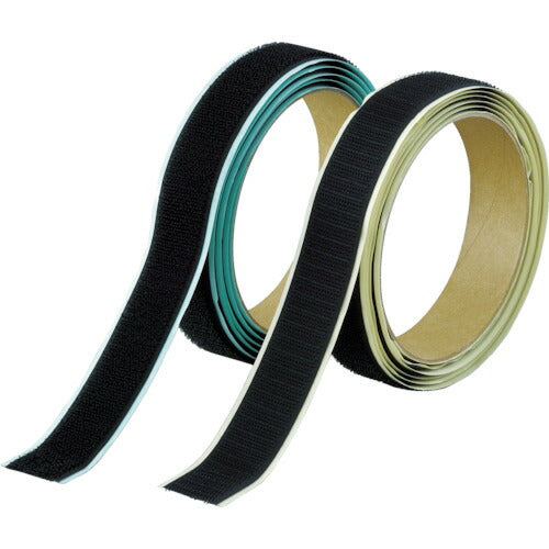 ＴＲＵＳＣＯ　マジックテープ［［Ｒ下］］セット弱粘着２０ｍｍ×１ｍ黒（１巻＝１セット） TPD-20MTS-BK