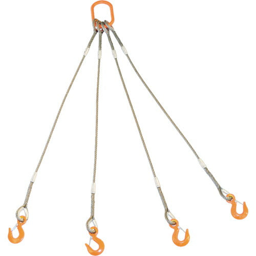 ＴＲＵＳＣＯ　４本吊りＷスリング　フック付き　１２ｍｍＸ１．５ｍ GRE-4P-12S1.5
