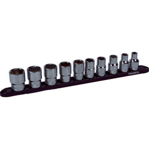 ＴＲＵＳＣＯ　ソケットセット　６角・ホルダー付　１０点 TS4-S-10S
