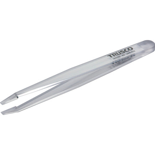 ＴＲＵＳＣＯ　透明プラスチック製ピンセット　１２０ｍｍ　先平細型 TPP-233-TM