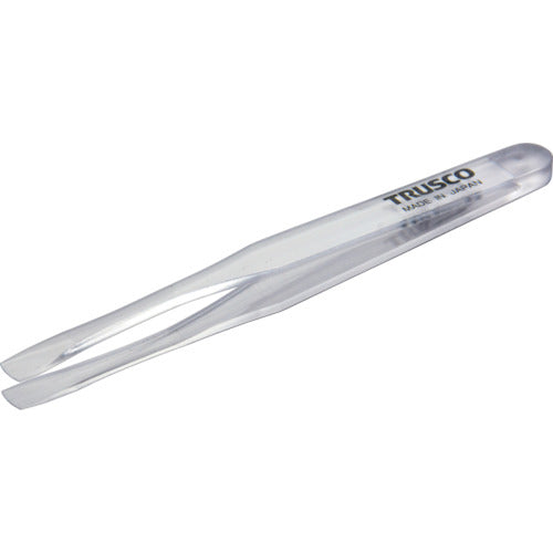 ＴＲＵＳＣＯ　透明プラスチック製ピンセット　１２０ｍｍ　先丸平型 TPP-234-TM