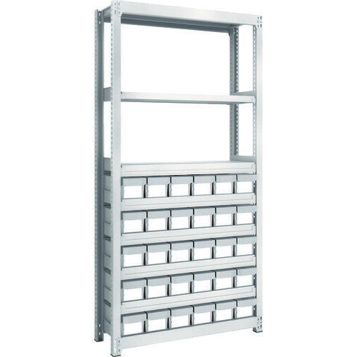 ＴＲＵＳＣＯ　スチールラック　Ｍ２型軽中量棚　Ｈ１８００　樹脂ＮＧ引出付　小Ｘ３０ M2-6338-E30