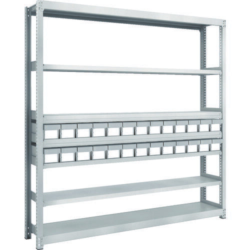 ＴＲＵＳＣＯ　スチールラック　Ｍ２型軽中量棚　Ｈ１８００　樹脂ＮＧ引出付　小Ｘ２６ M2-6637-E26
