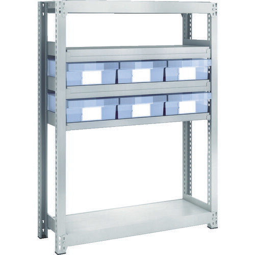ＴＲＵＳＣＯ　スチール製軽中量ボルトレス棚　Ｍ２型　樹脂透明引出付　Ｗ８６０×Ｄ３００×Ｈ１２００　大×６ M2-4335-D6