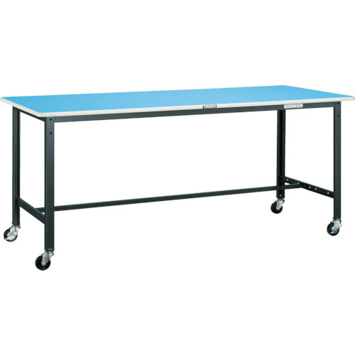 ＴＲＵＳＣＯ　軽荷重作業台（１２５ｋｇ）ＢＥ型　１２００Ｘ６００ＸＨ８０６　φ７５キャスター付　ホワイト色 BE-1260C75W