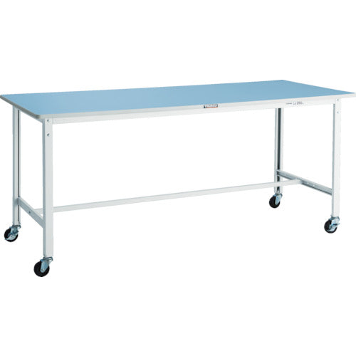 ＴＲＵＳＣＯ　軽荷重作業台（１２５ｋｇ）ＢＥ型　１５００Ｘ７５０ＸＨ８０９　φ７５キャスター付　ダークグレー色 BER-1575C75