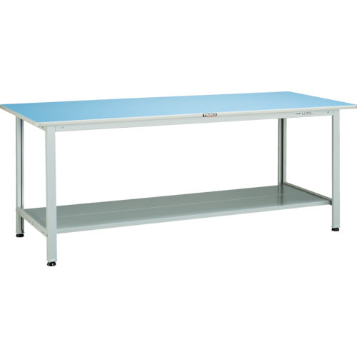 ＴＲＵＳＣＯ　軽荷重作業台（１８０ｋｇ）ＢＯ型　９００Ｘ７５０ＸＨ７４０　下棚２枚付　ホワイト色 BOR-0975LT2