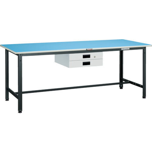 ＴＲＵＳＣＯ　軽荷重作業台（２５０ｋｇ）ＢＥ型　１８００Ｘ７５０ＸＨ７４０　薄型２段引出付　ホワイト色 BE-1875UDK2W