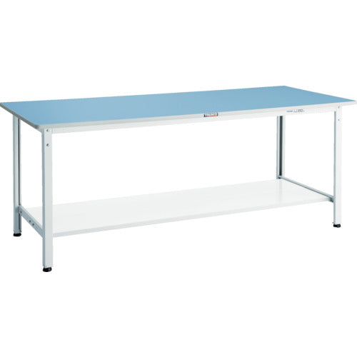 ＴＲＵＳＣＯ　軽荷重作業台（２５０ｋｇ）ＢＥ型　１８００Ｘ６００ＸＨ７４０　下棚２枚付　ホワイト色 BER-1860LT2W