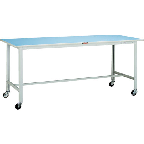 ＴＲＵＳＣＯ　軽荷重作業台（９０ｋｇ）ＢＯ型　１２００Ｘ７５０ＸＨ８０６　φ７５キャスター付　ホワイト色 BOR-1275C75