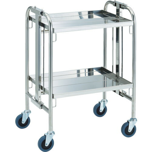 ＴＲＵＳＣＯ　ＳＵＳ３０４折りたたみ式ワゴン　５５０×４５０×７５２ TOK-2