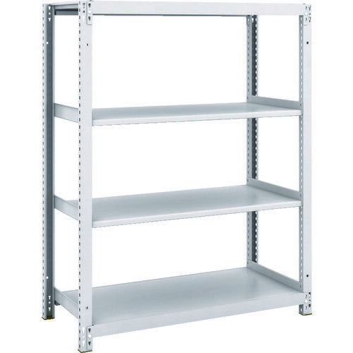 ＴＲＵＳＣＯ　スチールラック　Ｍ１型抗菌塗装ボルトレス軽量棚９００Ｘ４２０ＸＨ１２００　４段 M1-4344