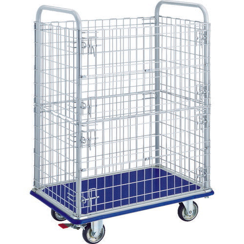 【取寄品】 ＴＲＵＳＣＯ プレス製台車 ドンキーカート ２段金網付 ９１５×６１５ ストッパー付 307WNS 【送料都度見積】
