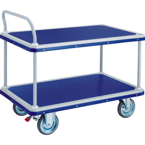 【取寄品】 ＴＲＵＳＣＯ プレス製運搬車 台車 ドンキーカート ２段式片袖１２２５×７７５ ストッパー付 504NS 【送料都度見積】