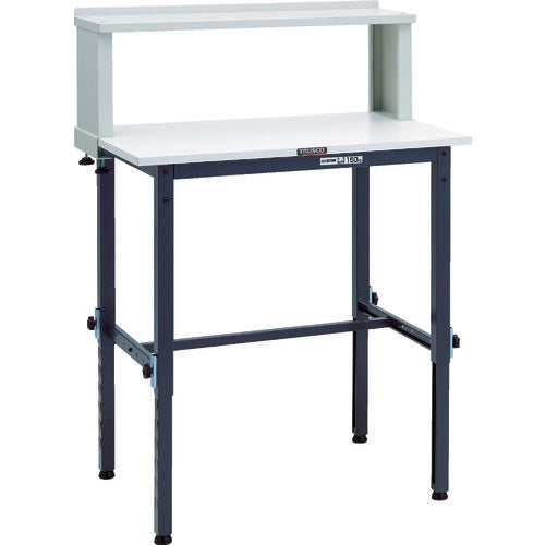 ＴＲＵＳＣＯ　軽荷重作業台高さ調節式（１５０ｋｇ）ＡＥＭ型　９００Ｘ６００ＸＨ９５４～１２５４（全高）　上棚付　ダークグレー色 AEM-0960YURB DG