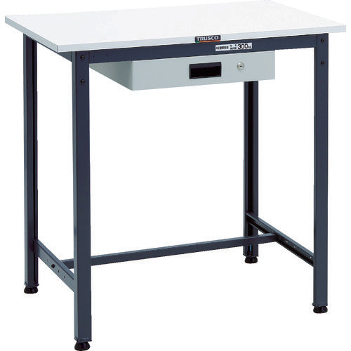 ＴＲＵＳＣＯ　軽荷重立作業台（３００ｋｇ）ＨＡＥ型　９００Ｘ６００ＸＨ９００　薄型１段引出付　ダークグレー色 HAE-0960UDK1 DG