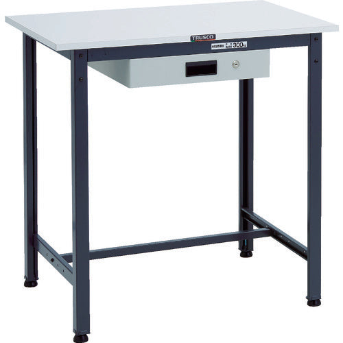 ＴＲＵＳＣＯ　軽荷重立作業台（３００ｋｇ）ＨＡＥ型　９００Ｘ６００ＸＨ９００　薄型１段引出付　ダークグレー色 HRAE-0960UDK1DG